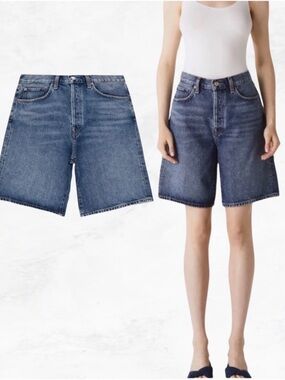AGOLDE RISHI Denim Shorts 28 NWOT High Rise Vintage Wash Wide Leg Jorts
